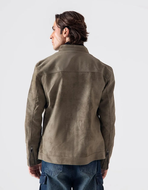 FAUX SUEDE BIKER JACKET